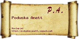 Poduska Anett névjegykártya